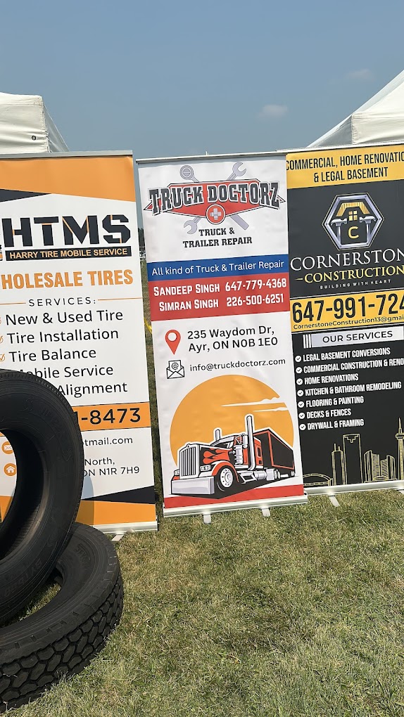 Harry Tire Mobile Service banners at local event